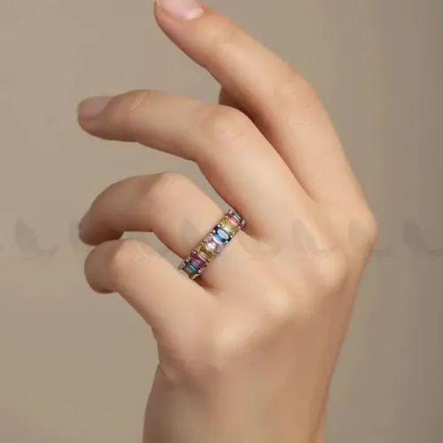 Rich Hued Bar Cluster Ring - Product Image