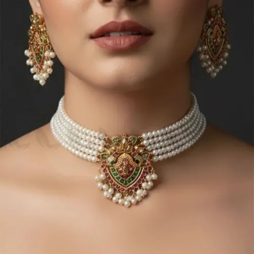 Zarrin Panna Pearl Choker Set - Product Image