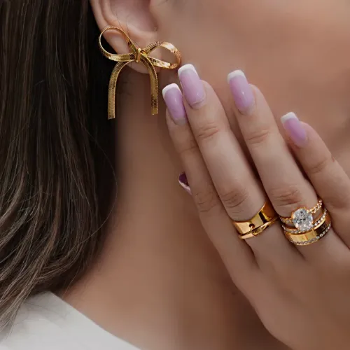 Gold Knot Earrings - Product Image