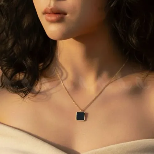 Sleek Square Solitaire Chain - Product Image