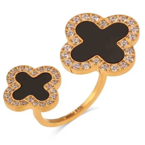 Midnight Clover Ring - Product Image