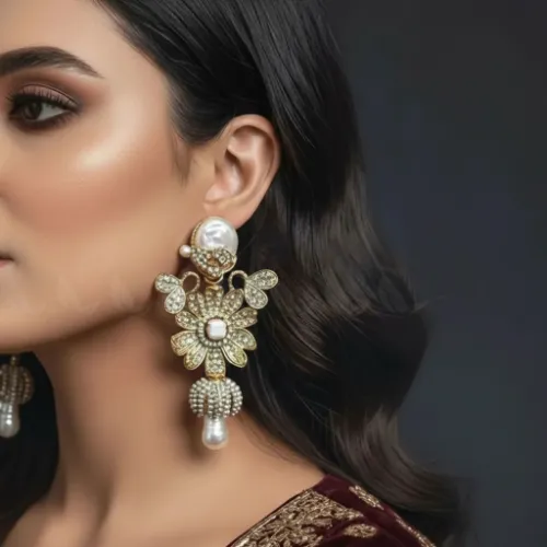 Antique Mother Pearl Turkish Earrings - Product Image