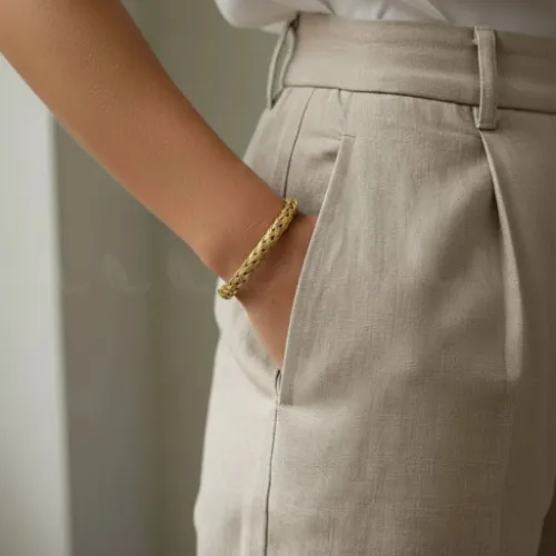 Basket Weave Stainless Steel Bracelet - Product Image